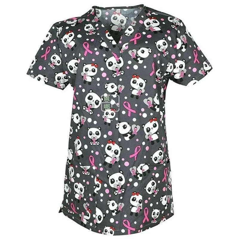 Frauen-Krankenschwester-Uniform-medizinische Kleidung übersteigt Karikatur-Doktor Veterinary Dentist Scrub Cotton-Krankenhaus-Laborklinik-Abnutzungs-Frauen-T-Shirt