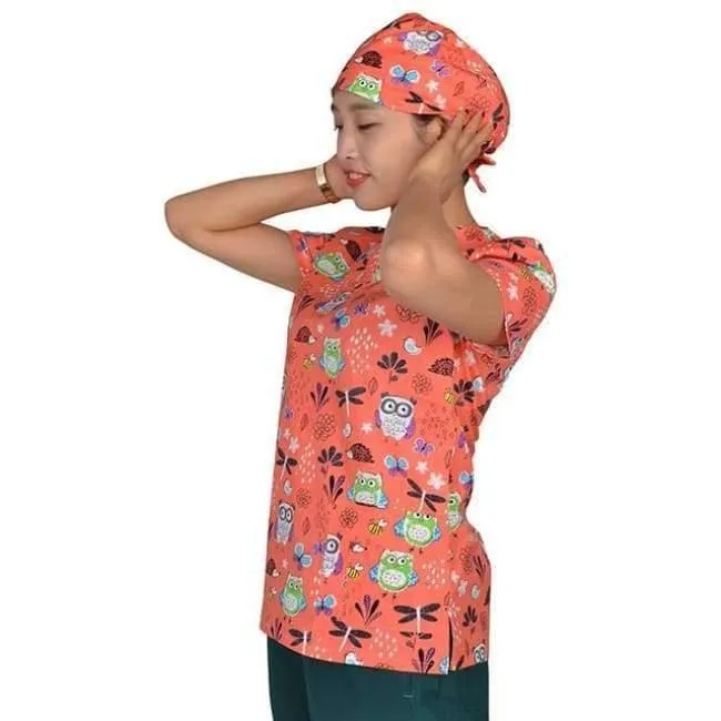 Frauen-Krankenschwester-Uniform-medizinische Kleidung übersteigt Karikatur-Doktor Veterinary Dentist Scrub Cotton-Krankenhaus-Laborklinik-Abnutzungs-Frauen-T-Shirt