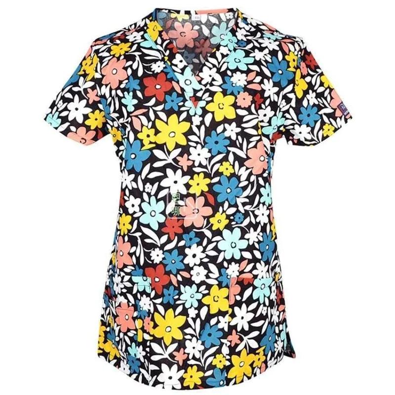 Frauen-Krankenschwester-Uniform-medizinische Kleidung übersteigt Karikatur-Doktor Veterinary Dentist Scrub Cotton-Krankenhaus-Laborklinik-Abnutzungs-Frauen-T-Shirt