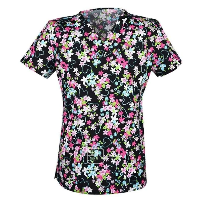 Frauen-Krankenschwester-Uniform-medizinische Kleidung übersteigt Karikatur-Doktor Veterinary Dentist Scrub Cotton-Krankenhaus-Laborklinik-Abnutzungs-Frauen-T-Shirt