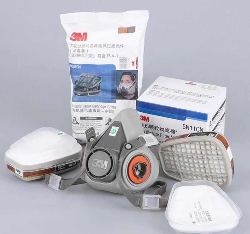 3M 6200 Half Face Malerei Sprühen Atemschutzmaske 17 In 1 Anzug Sicherheitsarbeit Filter Staubmaske