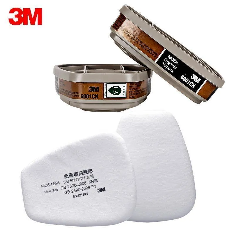 3M 6200-Gasmaske mit 3M 6001-Atemschutzmaske für organische Dampffilterpatronen