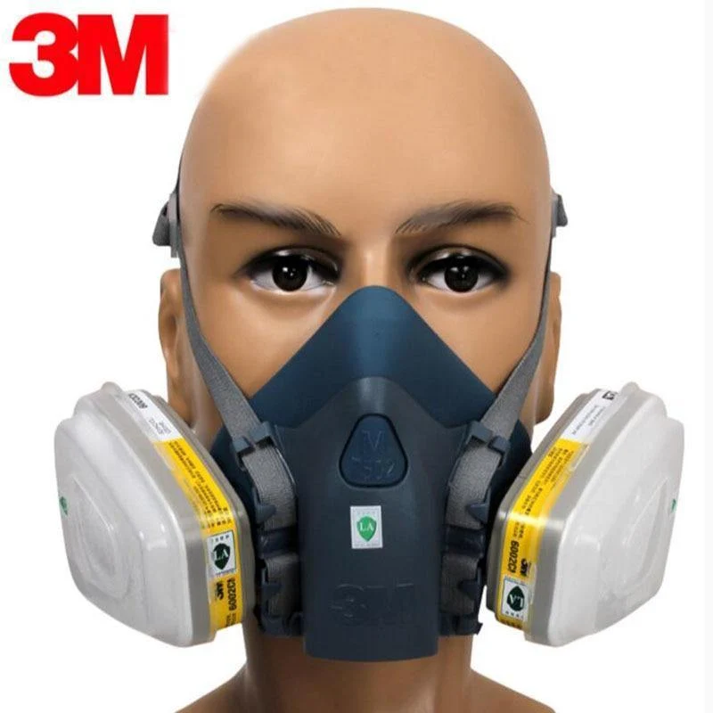 3M 7502 Atemschutzmaske 17 in 1 Anzug Industrie Malerei Spray Staub Gasmaske mit 3M 501 5N11 6001CN Chemcial Halbgesichtsmaske