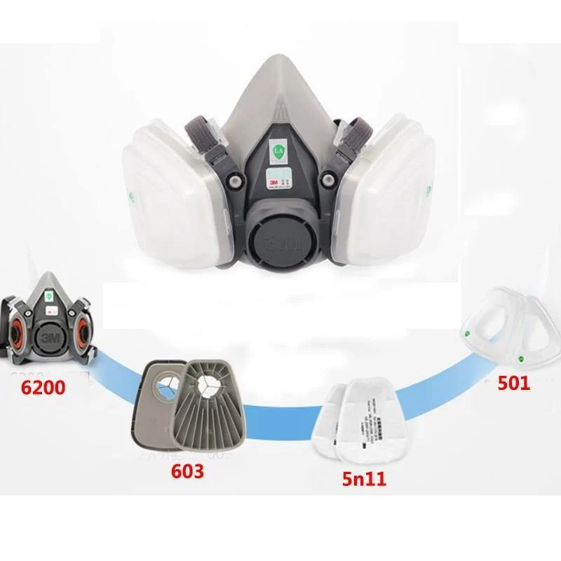 9 In 1 3M 6200 Industry Halb Gesichts-Lack-Spray Gas-Respirator-Schutzsicherheit Arbeits Staub-Beweis-Atemschutzmaske Maske mit Filter
