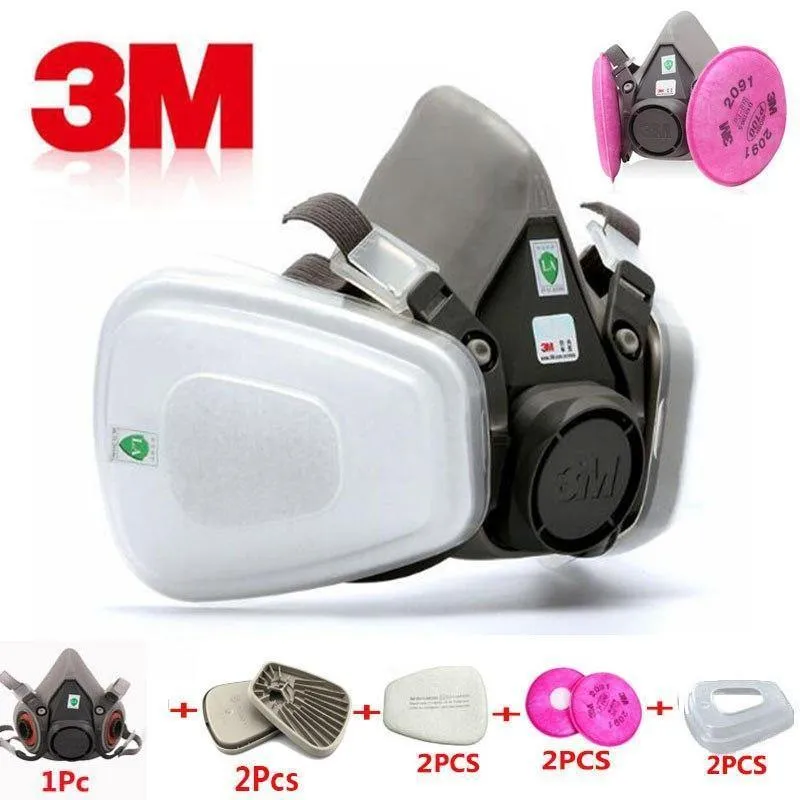 9 In 1 3M 6200 Industry Halb Gesichts-Lack-Spray Gas-Respirator-Schutzsicherheit Arbeits Staub-Beweis-Atemschutzmaske Maske mit Filter