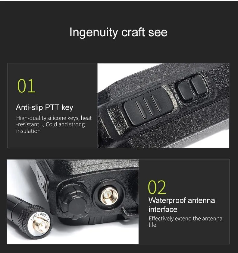 Walkie Talkie UHF 400–480 MHz 10 W Zwei-Wege-Radio HF-Transceiver Kommunikationsausrüstung Amateurfunk Tragbarer Transceiver