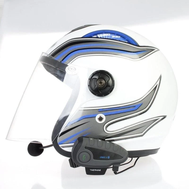 V8 Intercom 5-Way Bluetooth Motorradausrüstung Helm Headset FM Stereo MP3 NFC Fernbedienung Unterstützung Smartphone