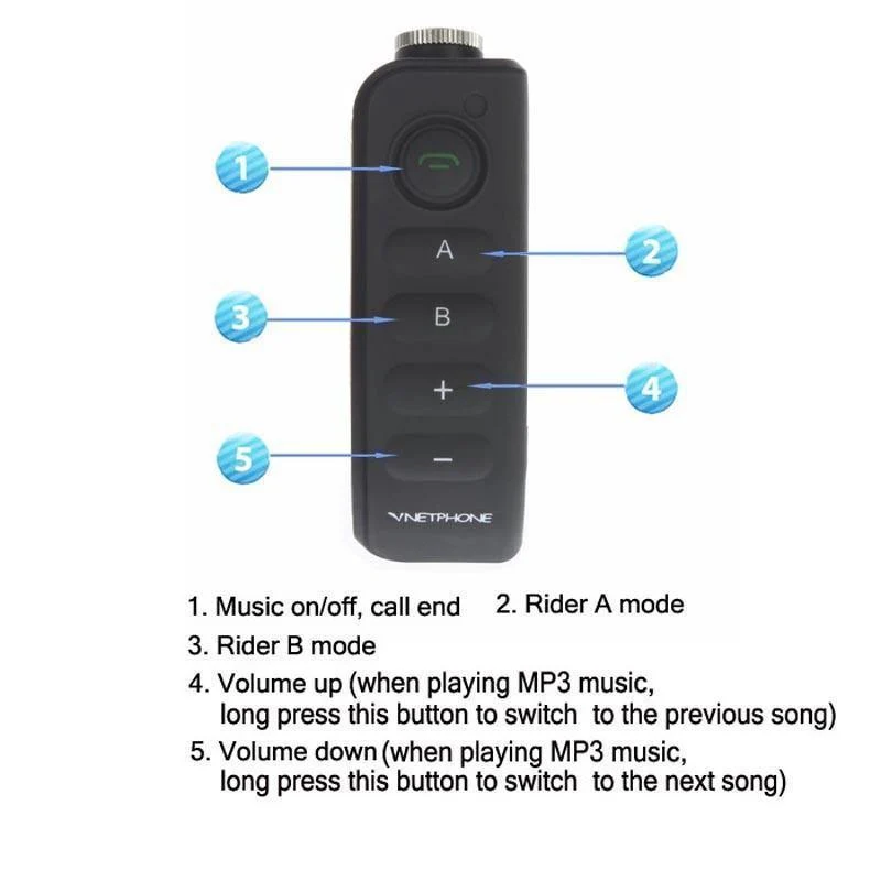 V8 Intercom 5-Way Bluetooth Motorradausrüstung Helm Headset FM Stereo MP3 NFC Fernbedienung Unterstützung Smartphone