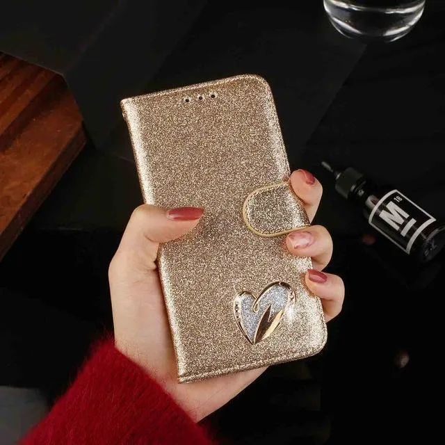 Lederhülle Diamant Strass Hülle für iPhone X XS Max XR Hülle Flip Wallet iPhone 6 6S 7 8 Plus Handyhülle