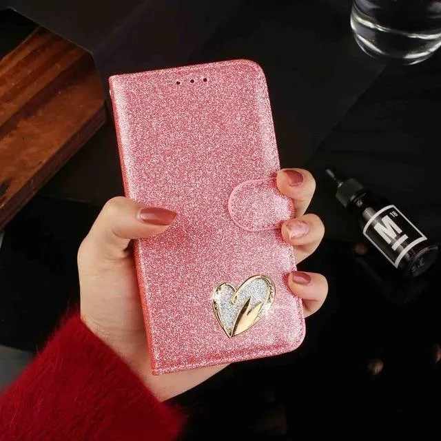 Lederhülle Diamant Strass Hülle für iPhone X XS Max XR Hülle Flip Wallet iPhone 6 6S 7 8 Plus Handyhülle