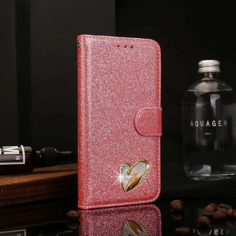 Lederhülle Diamant Strass Hülle für iPhone X XS Max XR Hülle Flip Wallet iPhone 6 6S 7 8 Plus Handyhülle