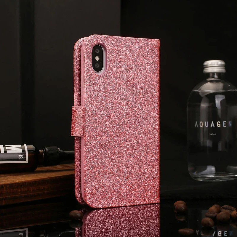 Lederhülle Diamant Strass Hülle für iPhone X XS Max XR Hülle Flip Wallet iPhone 6 6S 7 8 Plus Handyhülle