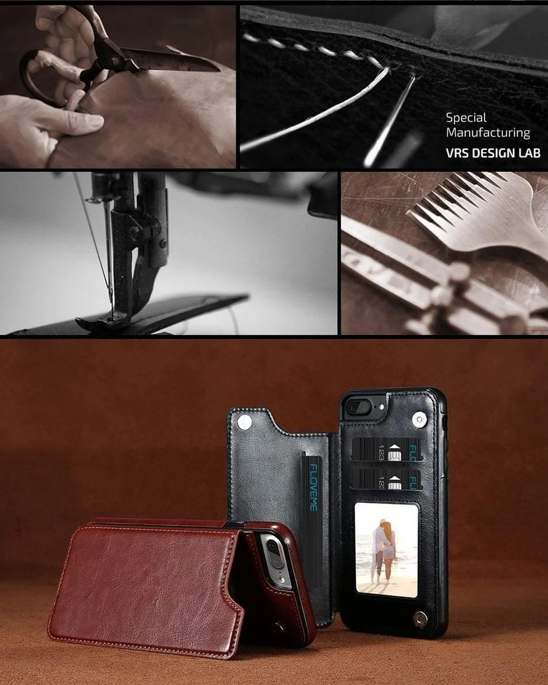 Retro PU Ledertasche für iPhone X 6 6s 7 8 Plus XS 5S SE Multi-Kartenhalter Telefonhüllen für iPhone XS Max XR 10 Abdeckung