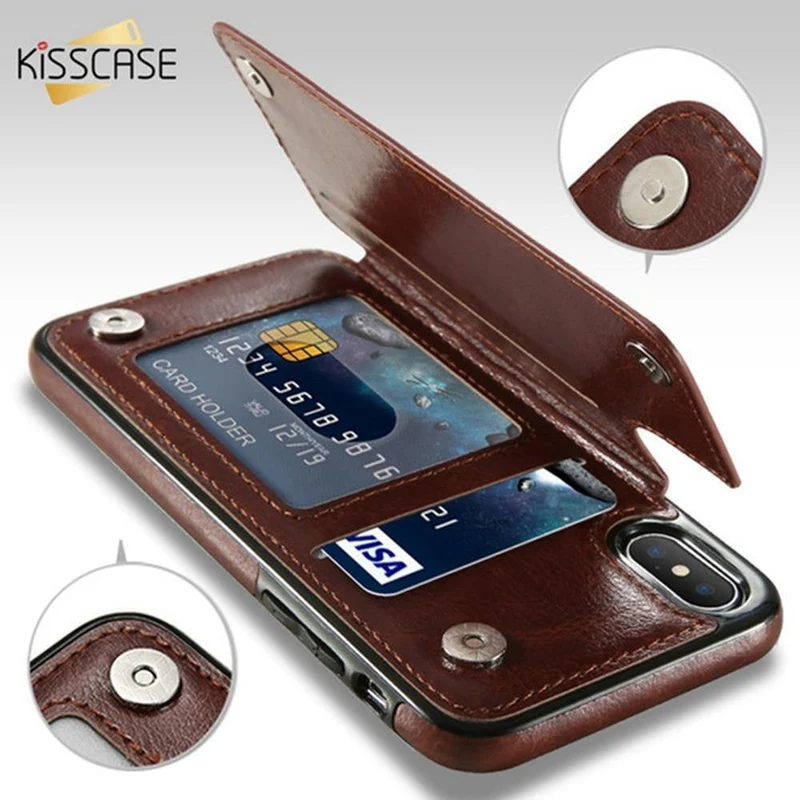 Retro PU Ledertasche für iPhone X 6 6s 7 8 Plus XS 5S SE Multi-Kartenhalter Telefonhüllen für iPhone XS Max XR 10 Abdeckung