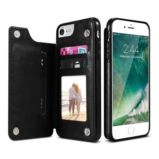 Retro PU Ledertasche für iPhone X 6 6s 7 8 Plus XS 5S SE Multi-Kartenhalter Telefonhüllen für iPhone XS Max XR 10 Abdeckung