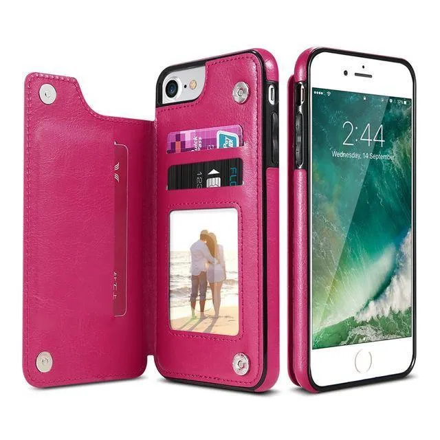 Retro PU Ledertasche für iPhone X 6 6s 7 8 Plus XS 5S SE Multi-Kartenhalter Telefonhüllen für iPhone XS Max XR 10 Abdeckung