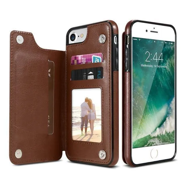 Retro PU Ledertasche für iPhone X 6 6s 7 8 Plus XS 5S SE Multi-Kartenhalter Telefonhüllen für iPhone XS Max XR 10 Abdeckung