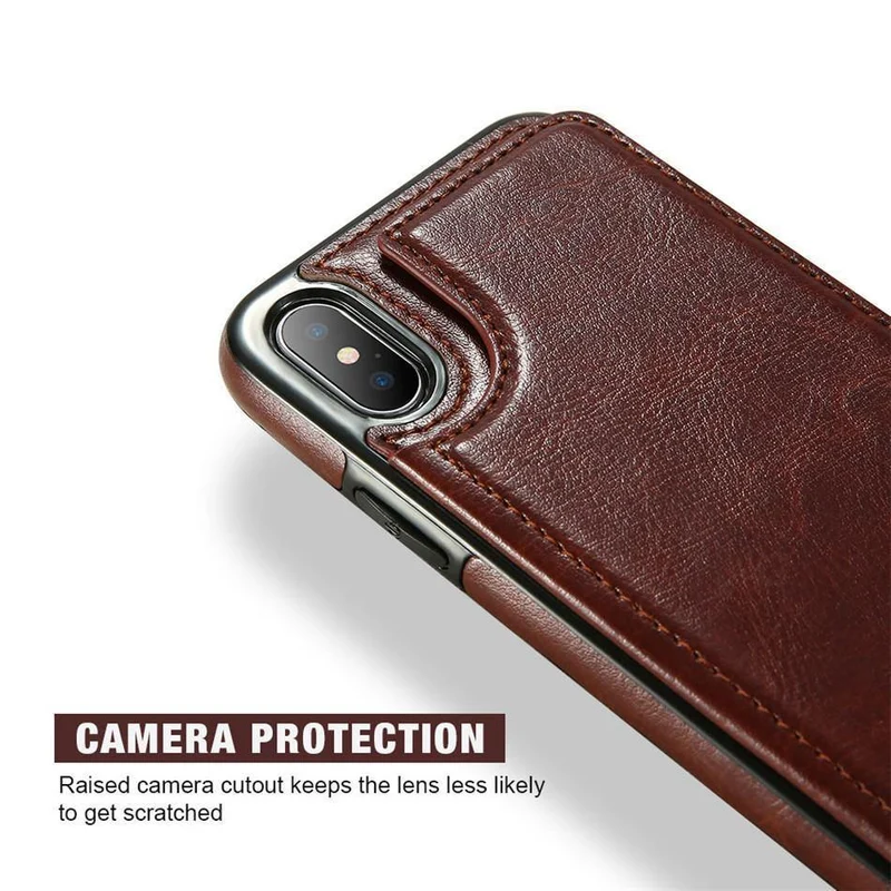 Retro PU Ledertasche für iPhone X 6 6s 7 8 Plus XS 5S SE Multi-Kartenhalter Telefonhüllen für iPhone XS Max XR 10 Abdeckung
