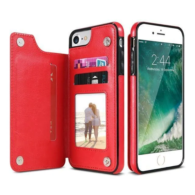 Retro PU Ledertasche für iPhone X 6 6s 7 8 Plus XS 5S SE Multi-Kartenhalter Telefonhüllen für iPhone XS Max XR 10 Abdeckung
