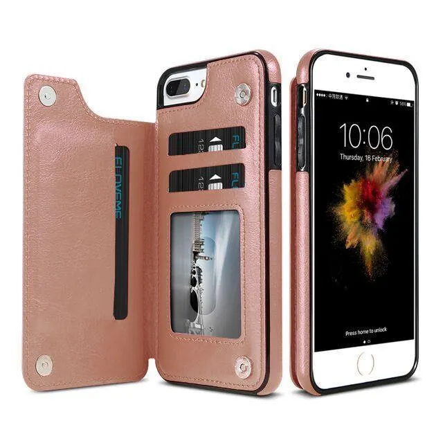Retro PU Ledertasche für iPhone X 6 6s 7 8 Plus XS 5S SE Multi-Kartenhalter Telefonhüllen für iPhone XS Max XR 10 Abdeckung