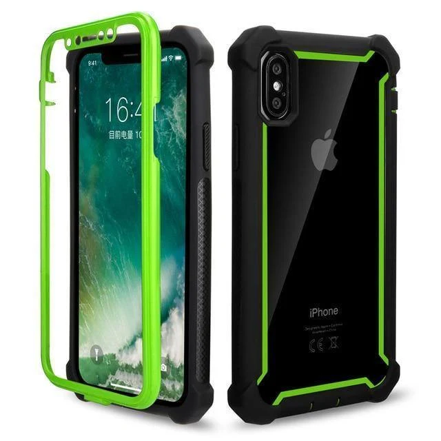 Rüstung PC + weicher TPU-Telefonkasten für iPhone XS maximales XR X 6 6S 7 8 Plus 5S 5 5C SE2 Stoßsichere starke Abdeckung