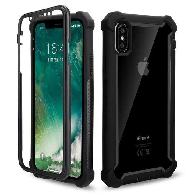 Rüstung PC + weicher TPU-Telefonkasten für iPhone XS maximales XR X 6 6S 7 8 Plus 5S 5 5C SE2 Stoßsichere starke Abdeckung