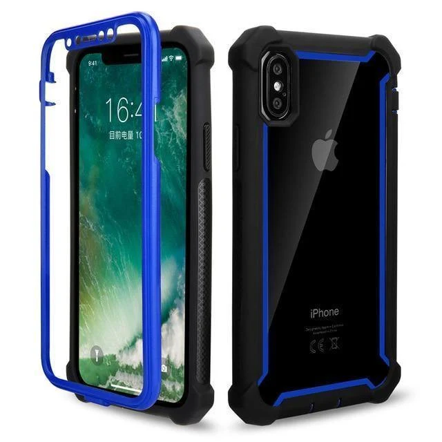 Rüstung PC + weicher TPU-Telefonkasten für iPhone XS maximales XR X 6 6S 7 8 Plus 5S 5 5C SE2 Stoßsichere starke Abdeckung