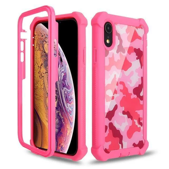 Rüstung PC + weicher TPU-Telefonkasten für iPhone XS maximales XR X 6 6S 7 8 Plus 5S 5 5C SE2 Stoßsichere starke Abdeckung