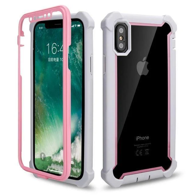 Rüstung PC + weicher TPU-Telefonkasten für iPhone XS maximales XR X 6 6S 7 8 Plus 5S 5 5C SE2 Stoßsichere starke Abdeckung