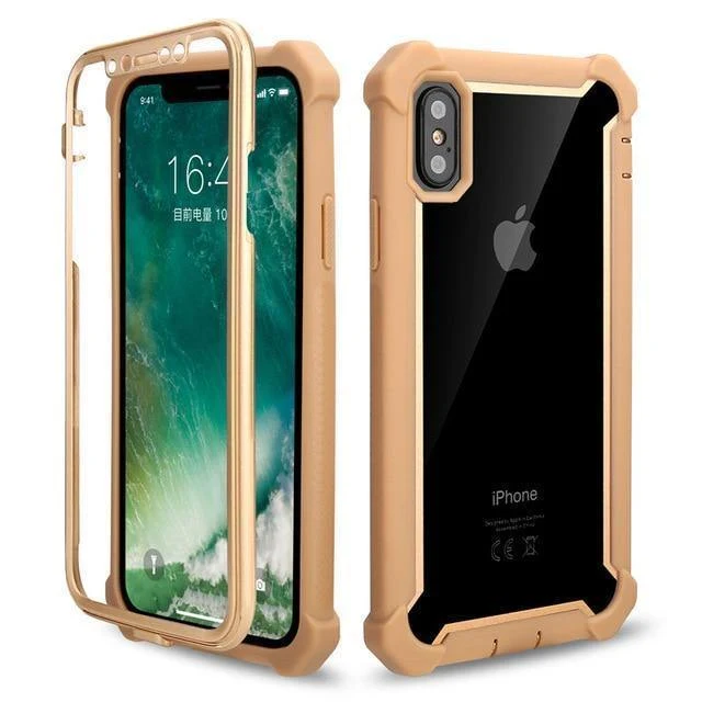 Rüstung PC + weicher TPU-Telefonkasten für iPhone XS maximales XR X 6 6S 7 8 Plus 5S 5 5C SE2 Stoßsichere starke Abdeckung