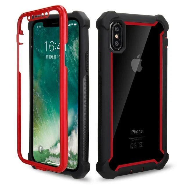 Rüstung PC + weicher TPU-Telefonkasten für iPhone XS maximales XR X 6 6S 7 8 Plus 5S 5 5C SE2 Stoßsichere starke Abdeckung