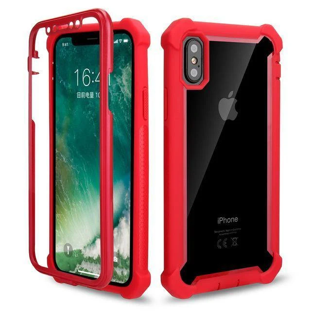 Rüstung PC + weicher TPU-Telefonkasten für iPhone XS maximales XR X 6 6S 7 8 Plus 5S 5 5C SE2 Stoßsichere starke Abdeckung