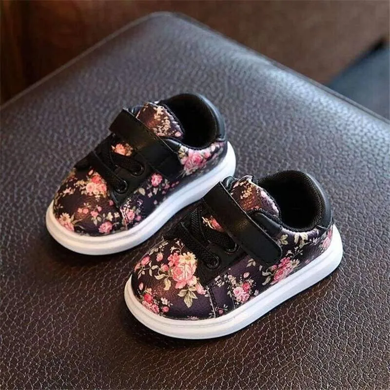 Cute Flower Baby Girls Shoes Comfortable Leather Kids Sneakers For Girl Toddler Newborn Shoes Soft Bottom First Walker