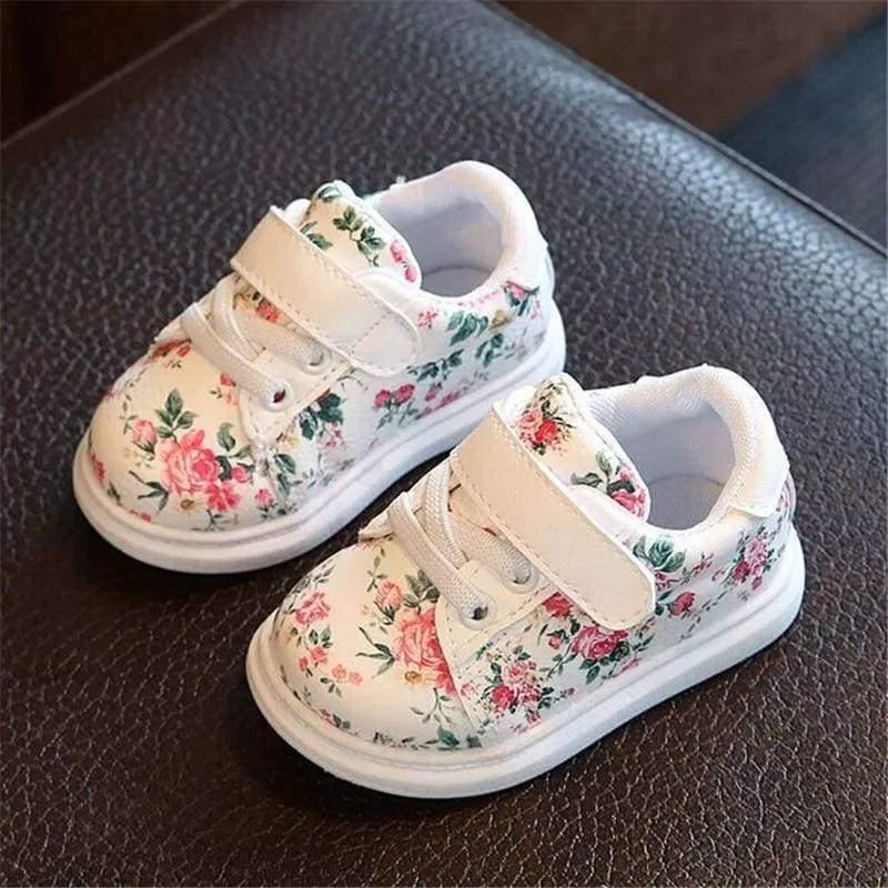 Cute Flower Baby Girls Shoes Comfortable Leather Kids Sneakers For Girl Toddler Newborn Shoes Soft Bottom First Walker