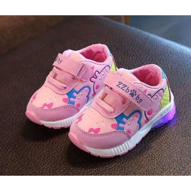LED shoes children Hook^Loop cool excellent baby sneakers lighting up girls boys shoes glowing footwear