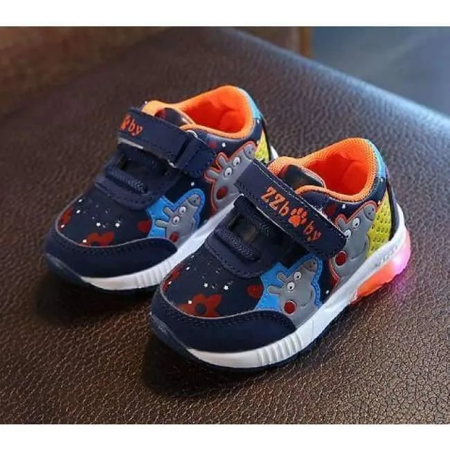 LED shoes children Hook^Loop cool excellent baby sneakers lighting up girls boys shoes glowing footwear