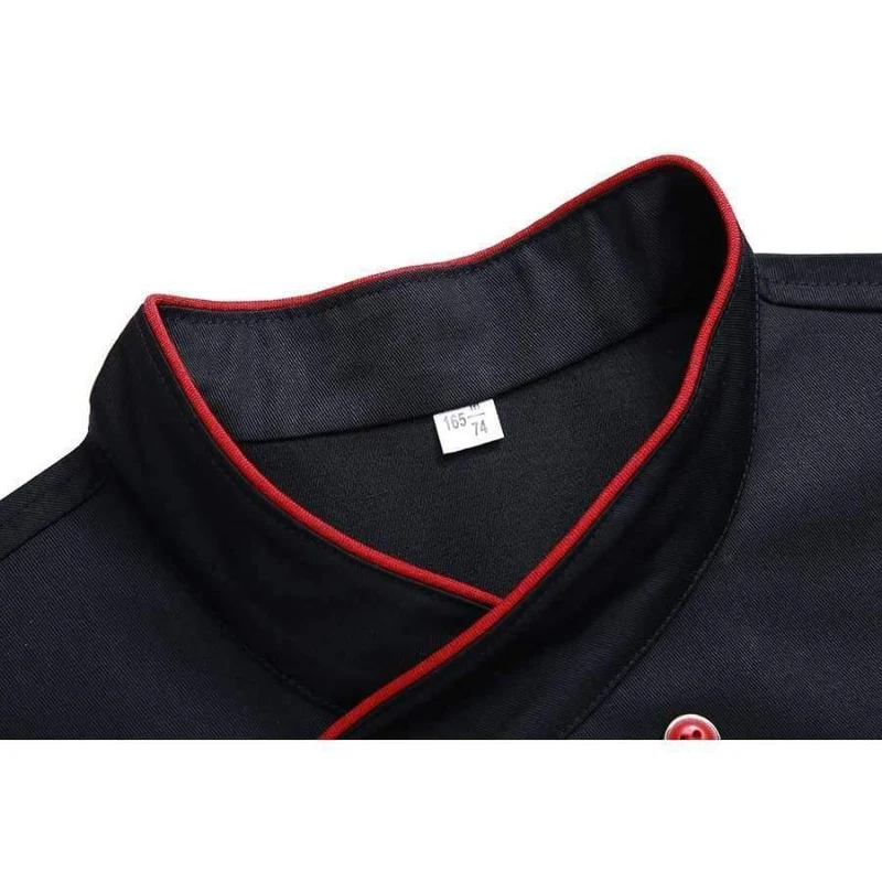 Schwarz weiß unisex küchenchef uniform kurzarm zweireiher koch tragen kochjacke & schürze bäckerei food service