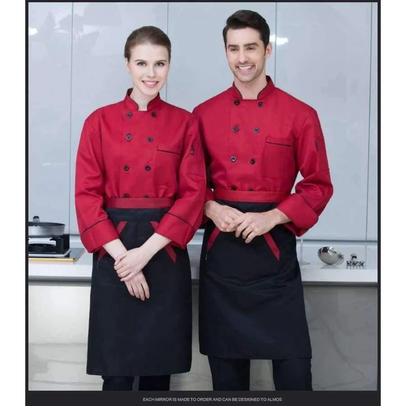 Langarm Männer Restaurant Kochjacke für Koch Arbeitskleidung Hotel Atmungsaktive Zweireiher Frau Koch Uniform Küche Werkzeug 89
