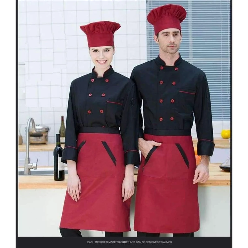 Langarm Männer Restaurant Kochjacke für Koch Arbeitskleidung Hotel Atmungsaktive Zweireiher Frau Koch Uniform Küche Werkzeug 89