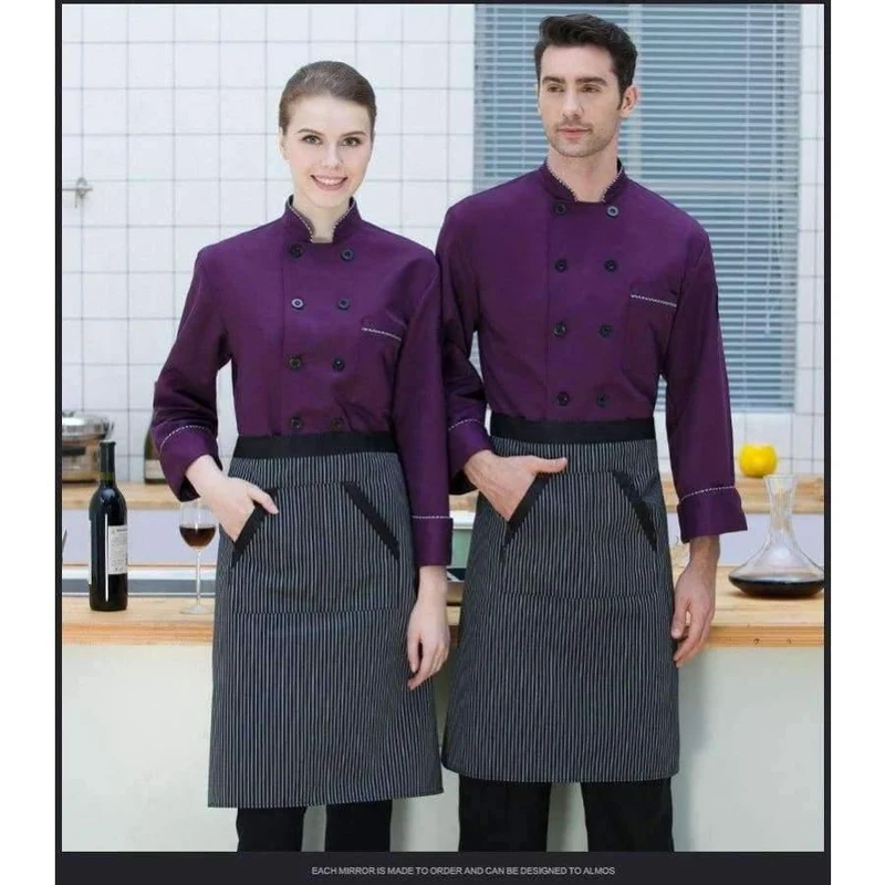 Langarm Männer Restaurant Kochjacke für Koch Arbeitskleidung Hotel Atmungsaktive Zweireiher Frau Koch Uniform Küche Werkzeug 89