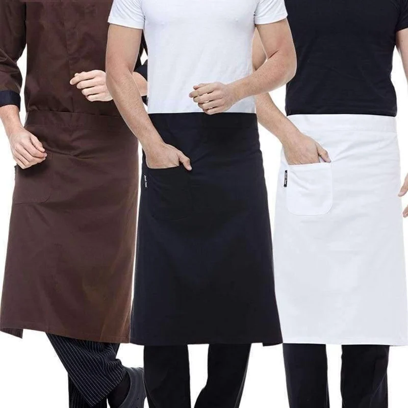 Chef Uniformen Frauen Kleid Restaurant Küche Tragen Männer Kleidung Wasserdicht Öl-beständig mit Tasche Cafe Kellnerin Koch Chef Schürzen