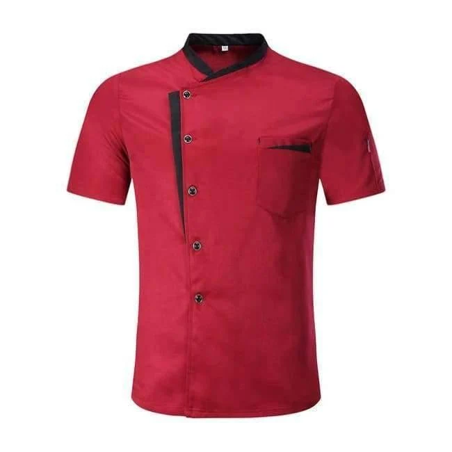 M-3XL Hohe Qualität Großhandel Unisex Küchenherd Chef Uniformen Bäckerei Food Service Kurzarm Atmungsaktive Kochjacke & Schürze
