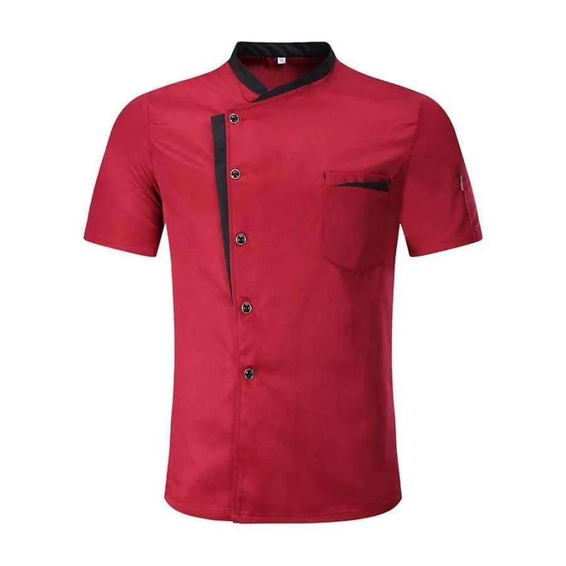 M-3XL Hohe Qualität Großhandel Unisex Küchenherd Chef Uniformen Bäckerei Food Service Kurzarm Atmungsaktive Kochjacke & Schürze
