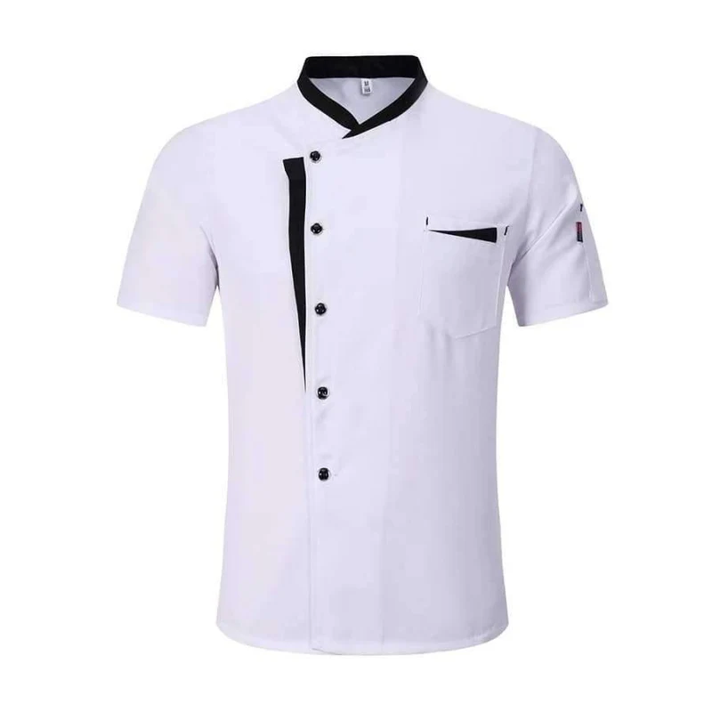 M-3XL Hohe Qualität Großhandel Unisex Küchenherd Chef Uniformen Bäckerei Food Service Kurzarm Atmungsaktive Kochjacke & Schürze