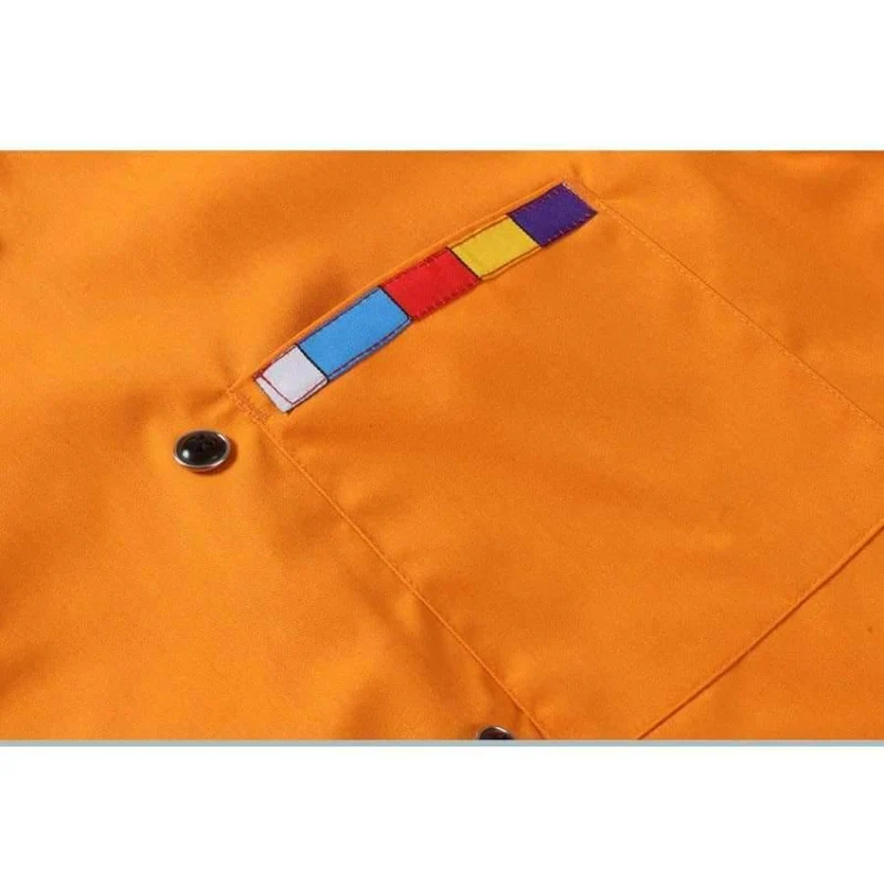5 Farben Heißer Verkauf Unisex Küchenchef Uniformen Kurzarm Atmungsaktiv Zweireiher Jacken Food Services Kochen Hemd Schürze