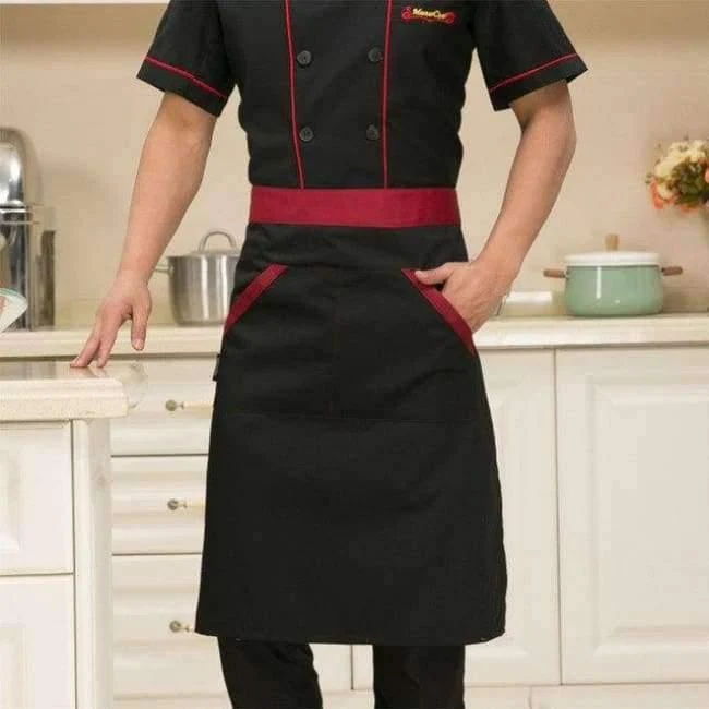 5 Farben Heißer Verkauf Unisex Küchenchef Uniformen Kurzarm Atmungsaktiv Zweireiher Jacken Food Services Kochen Hemd Schürze