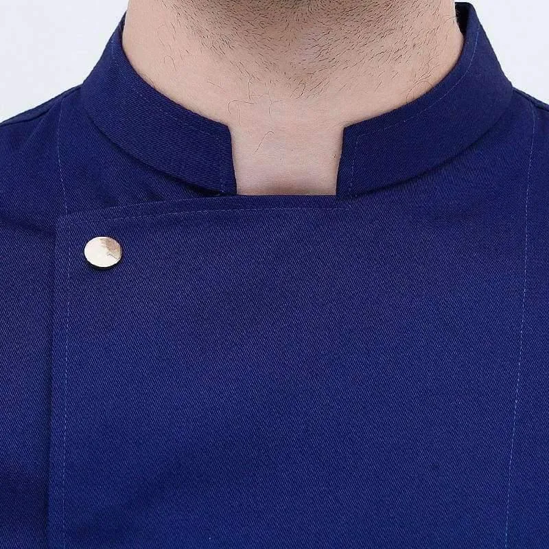 Langarm-Kochjacke für den Lebensmittelservice, professionelle Chefkoch-Uniform für Restaurant, Hotel, Küche, graue Kochuniform, Kochmantel B-6260