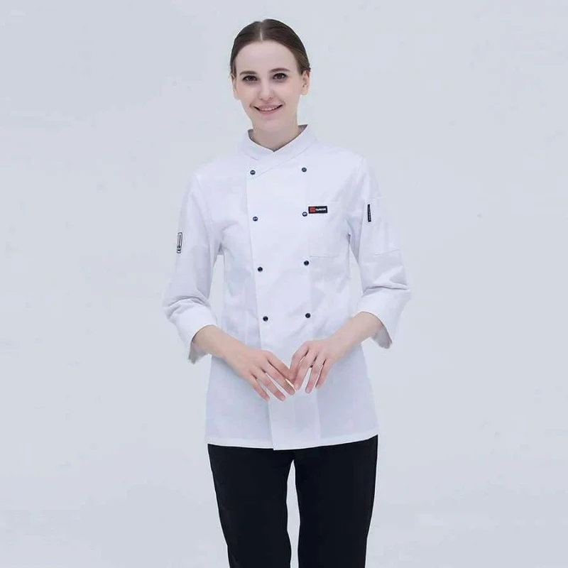 Schwarz Langarm Master Cook Arbeitskleidung Restaurant Hotel BBQ Küche Hochwertige Arbeitskleidung Kleidung Food Service Chef Tops