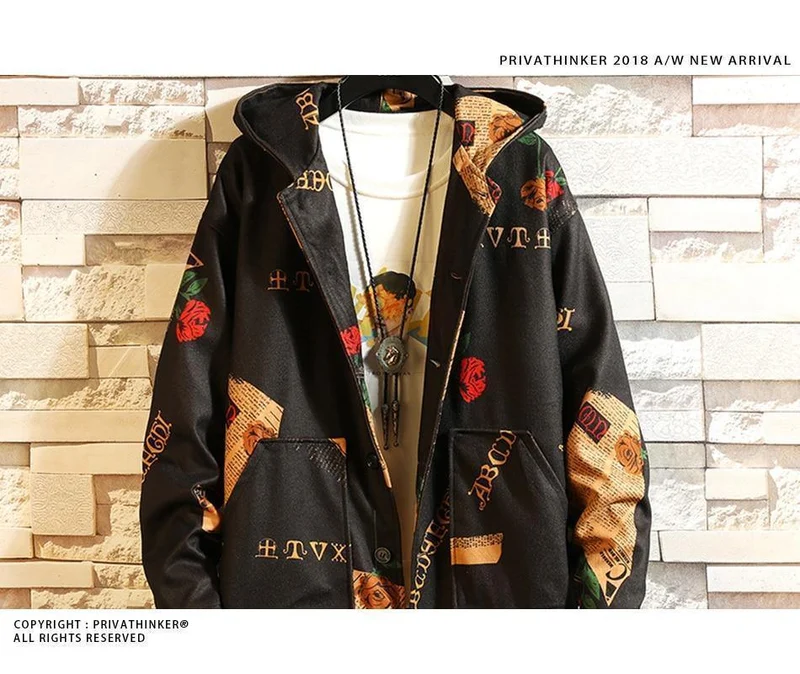 Kapuzen-Bomberjacken für Herren, Streetwear, lustiger Druck, Windjacke, männliche koreanische Mode