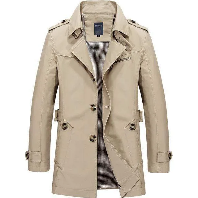 Männer Jacke Mantel langen Abschnitt Mode Trenchcoat neue Herbst Marke Casual Fit Mantel Jacke